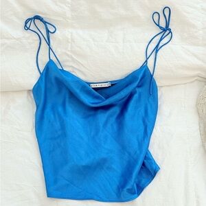 Alice + Olivia Vibrant Blue Cowl Neck